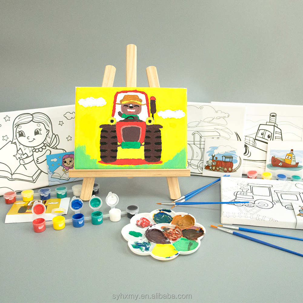 Acrylic DIY Oil Painting Kit with Brush for Kids Adults Art Painting