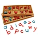 Montessori Wood
 Large Movable Alphabet 
Educational Wooden Kids Toy Two Wooden Boxes