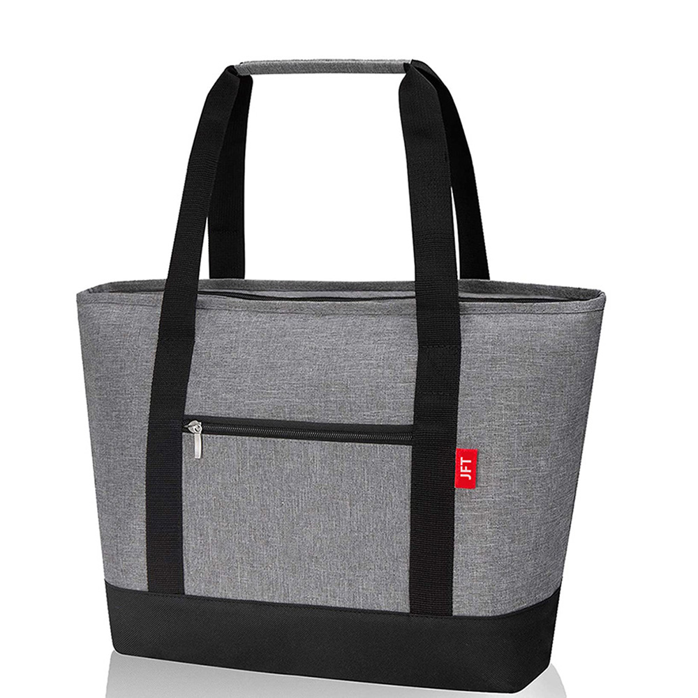 Cusotm grey big cooler bag with zipper,a collapsible cooler bags,easy to carry.24 can soft cooler to make cool.