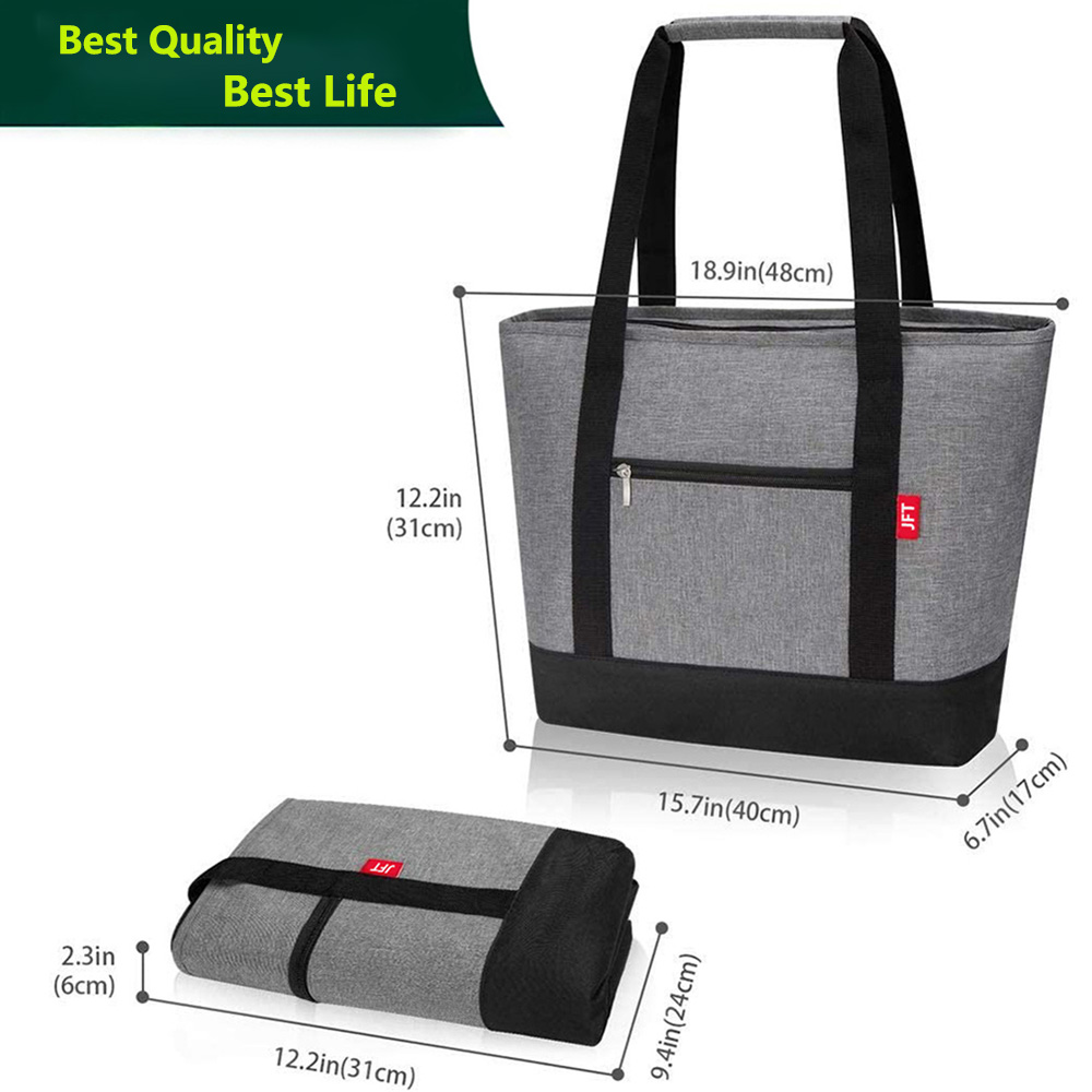 Cusotm grey big cooler bag with zipper,a collapsible cooler bags,easy to carry.24 can soft cooler to make cool.
