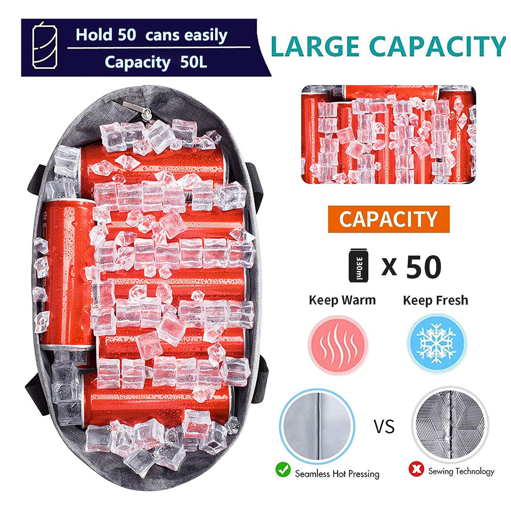 Cusotm grey big cooler bag with zipper,a collapsible cooler bags,easy to carry.24 can soft cooler to make cool.