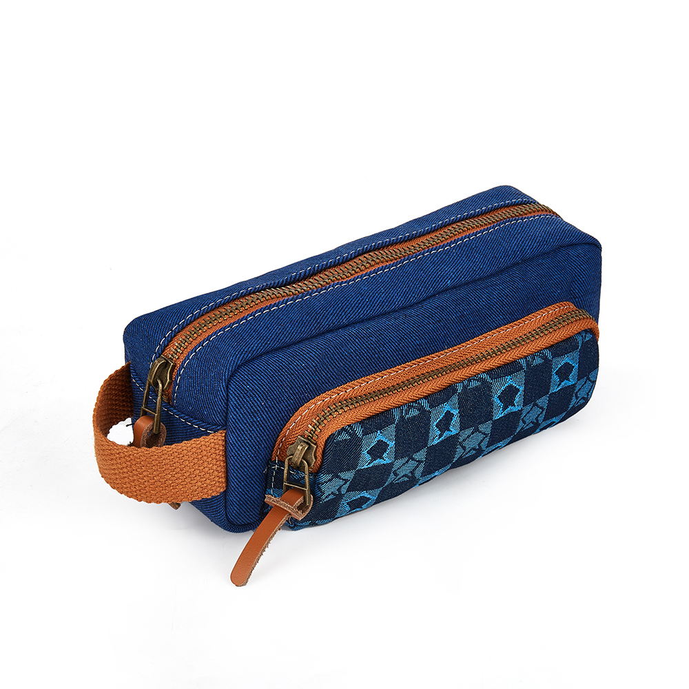 denim makeup beauty case and cosmetic carrier,outdoor large cosmetic bags