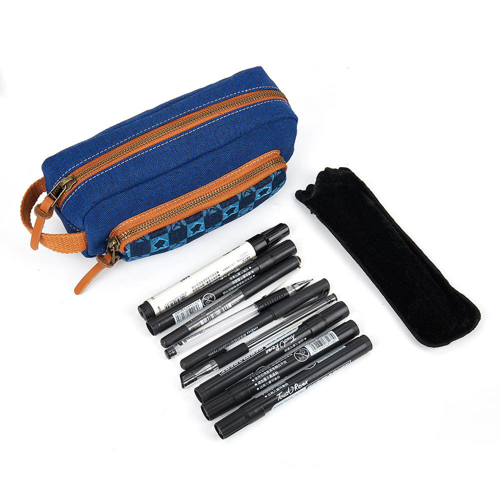 denim makeup beauty case and cosmetic carrier,outdoor large cosmetic bags