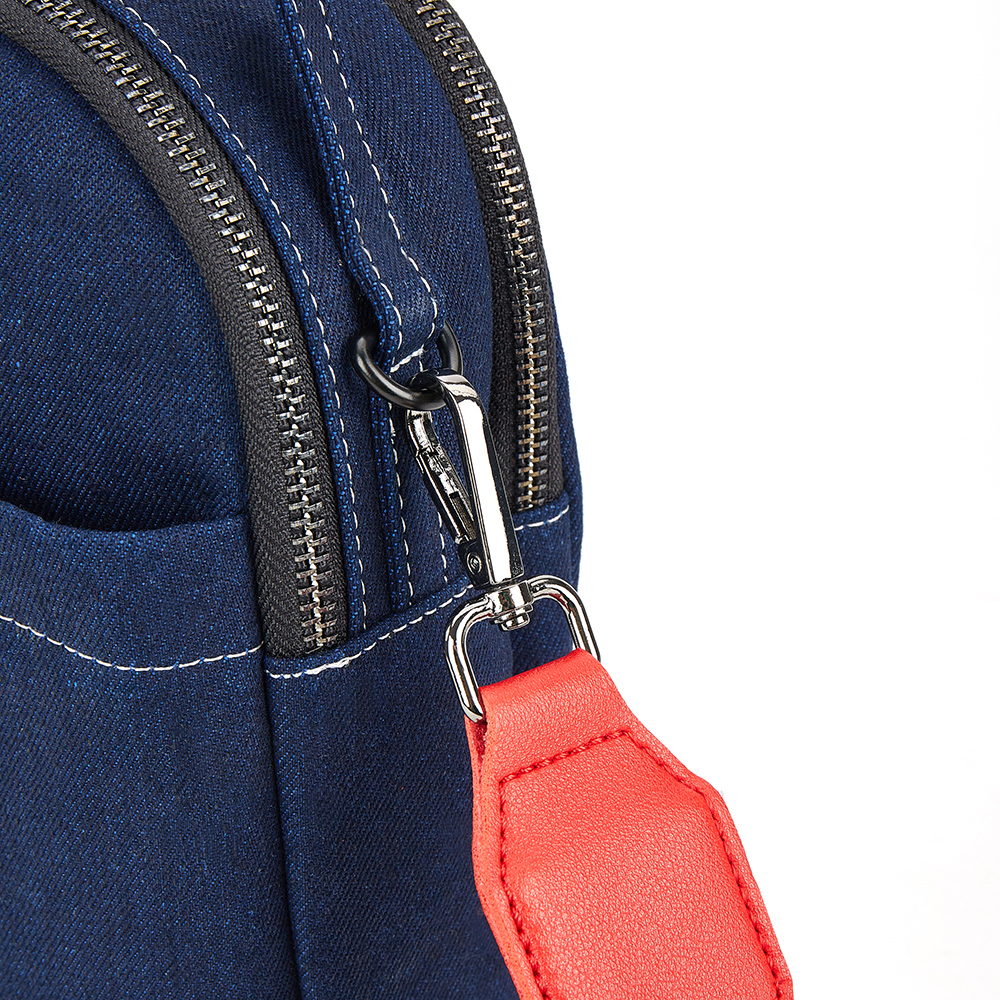 Handbag denim fabric,crossbody bags with colorful wide strap,small custom bags provided convenience for women,custom embroidered totes bringing unique design to the bag.