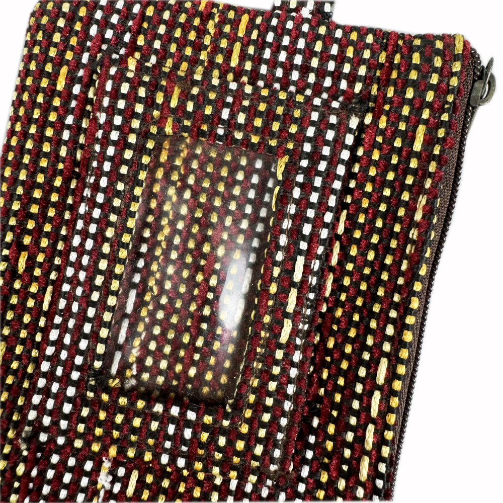Brown double-layer id card wallet,personalized customization of fabrics and prints key card case,card walkets for women.