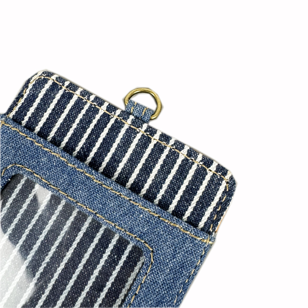 High quality custom badge printing and id holder case,denim fabric card holder high end for women and ladies.