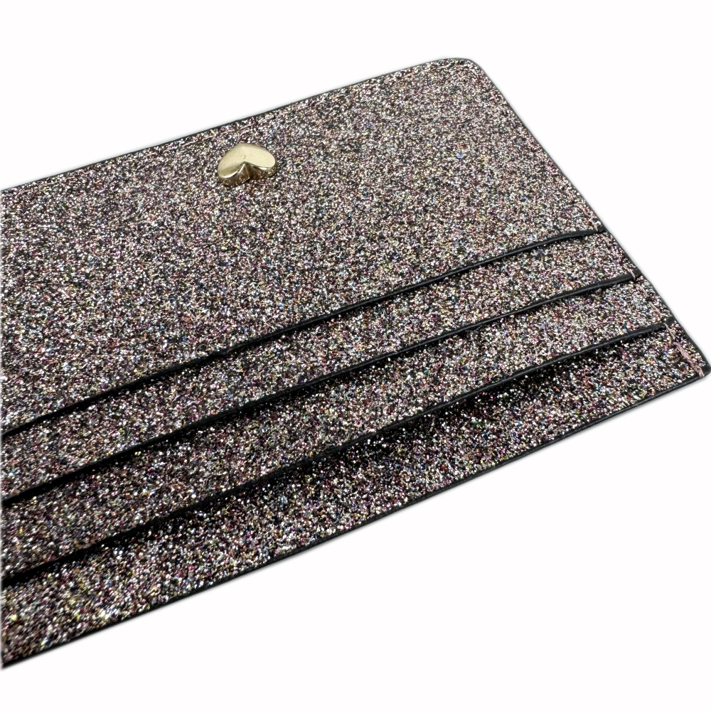 shiny lightweight wallet ladies，hardware accessories with a heart shaped design mini wallet card holde and card holder and purse.