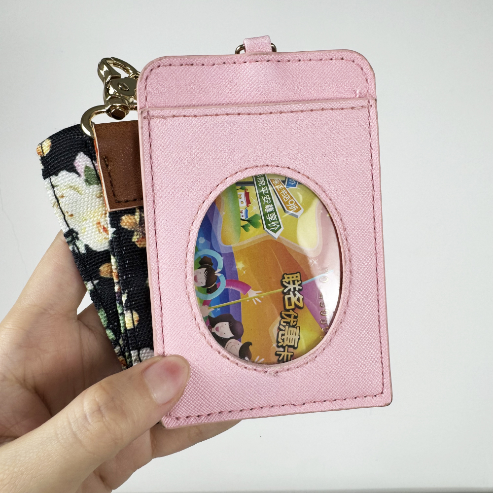Full print custom retractable badge holder,with retractable mini card case lanyard for badge and keys.