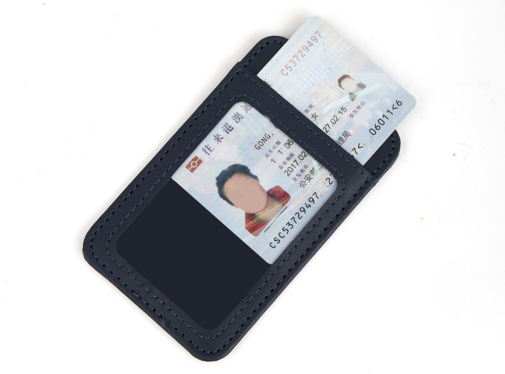 navy blue identification card holder
