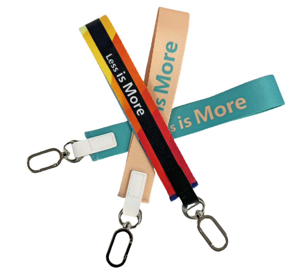 Narrow leather keychain strap