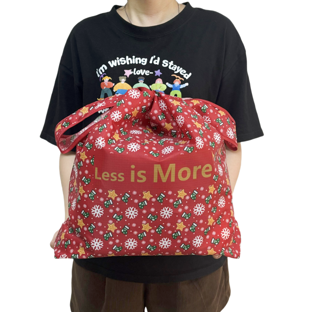 Christmas style folding shopping bags