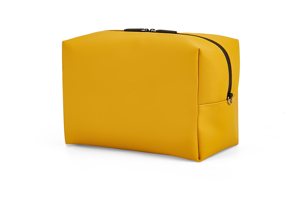 yellow faux leather large makeup bag