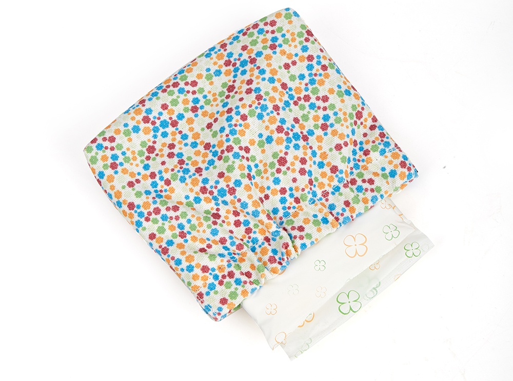 self-closing sanitary napkin storage bag
