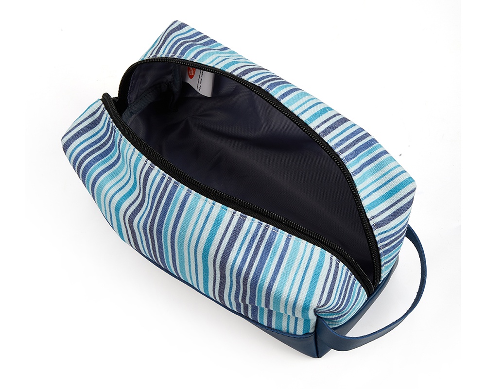 boxy fabric zipper cosmetic handbag