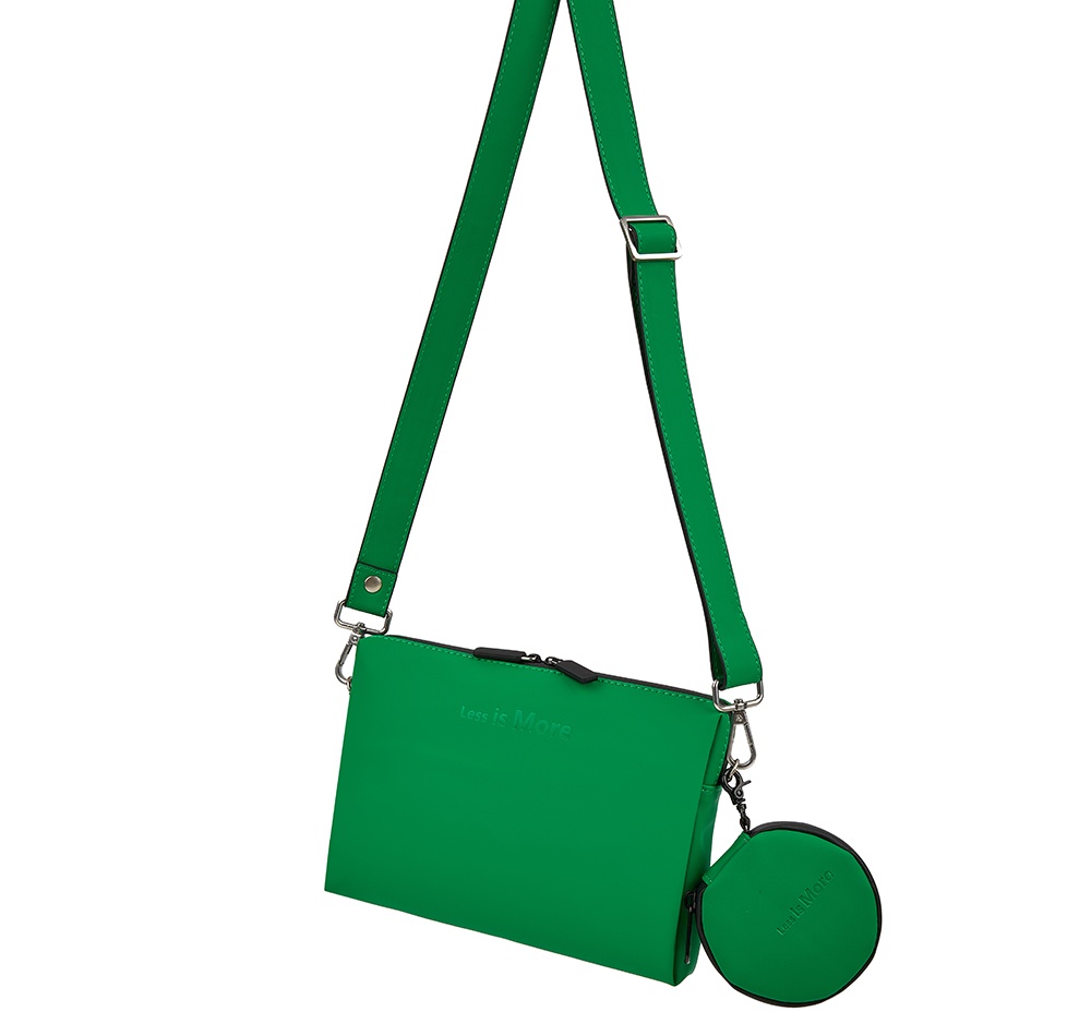 green crossbody zipper purse
