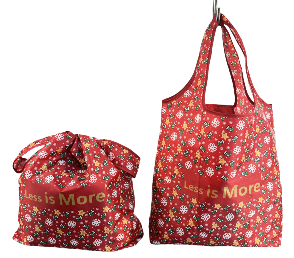 Christmas style folding shopping bags