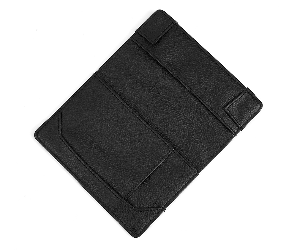 black PU leather passport carrier for travel