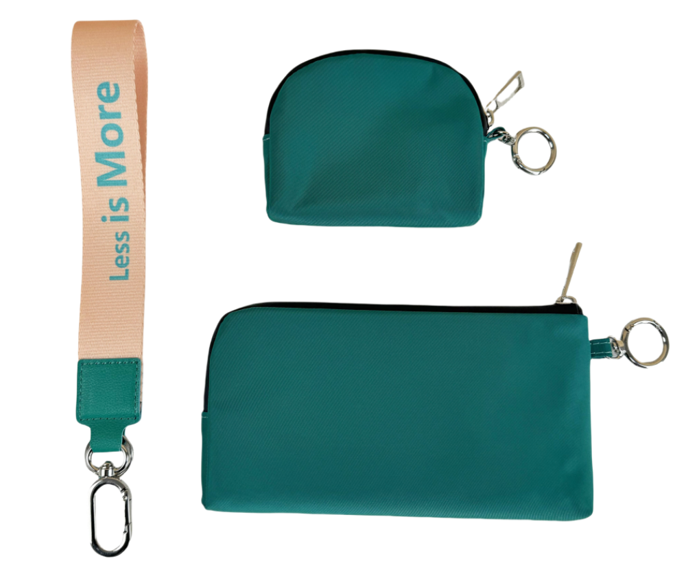 phone bag and coin bag keychain​ dual bag, with customized wristlet keychain​