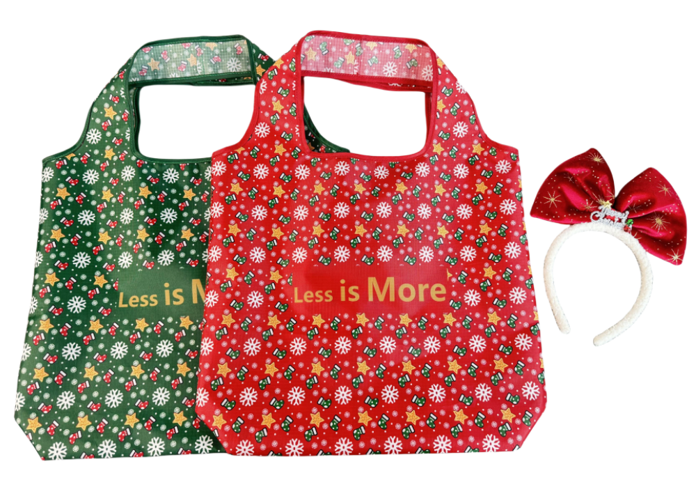 Christmas style folding shopping bags