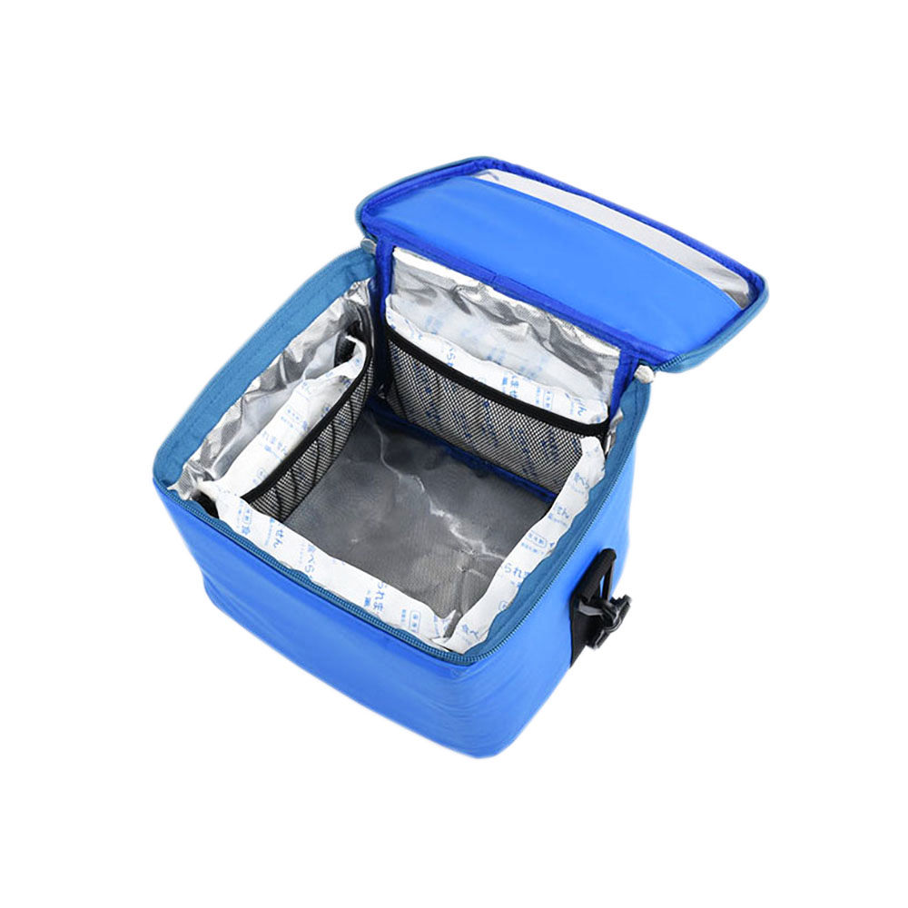 blue cool bags for picnics to keep food cool and warm,reusable lunch tote bags! speciality designer insulated bags.