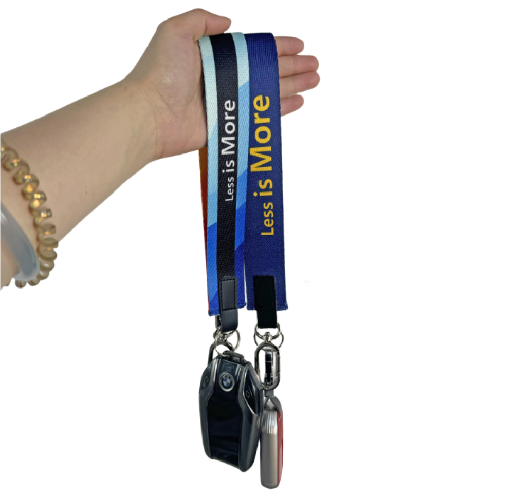 Narrow leather keychain strap