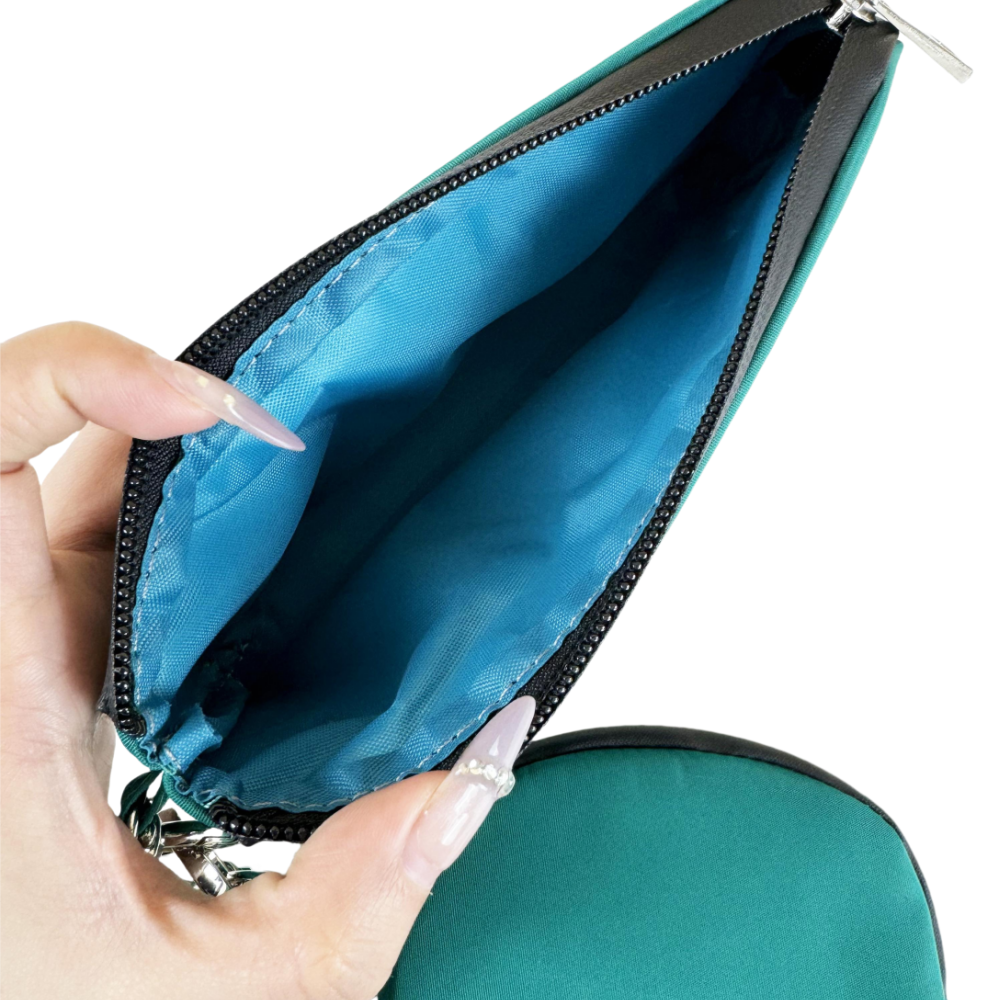 phone bag and coin bag keychain​ dual bag, with customized wristlet keychain​