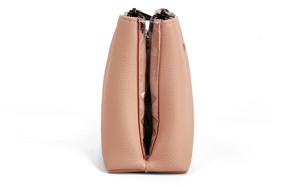 double zipper leather cosmetic cases