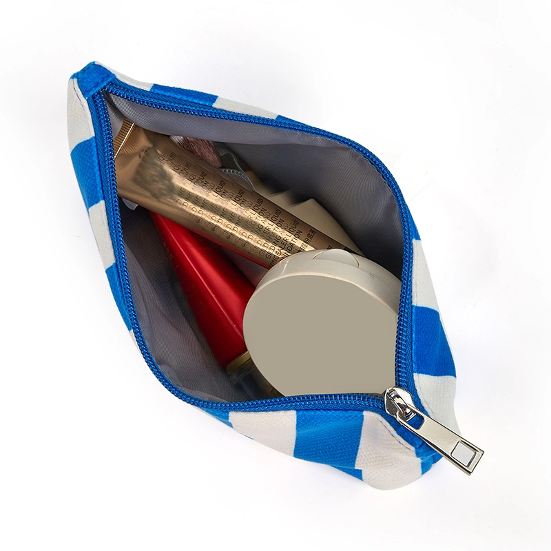 The inside of cheap cosmetic pouch.