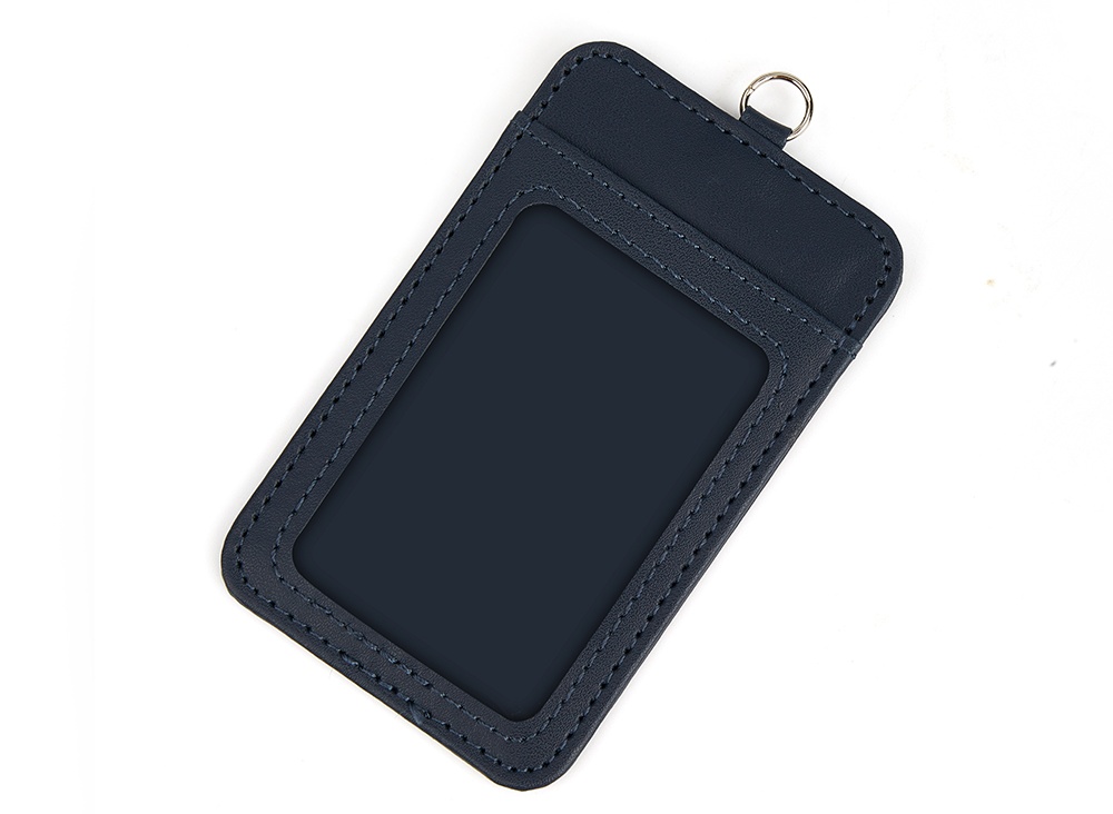 navy blue identification card holder