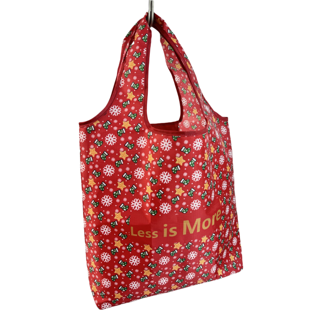 Christmas style folding shopping bags