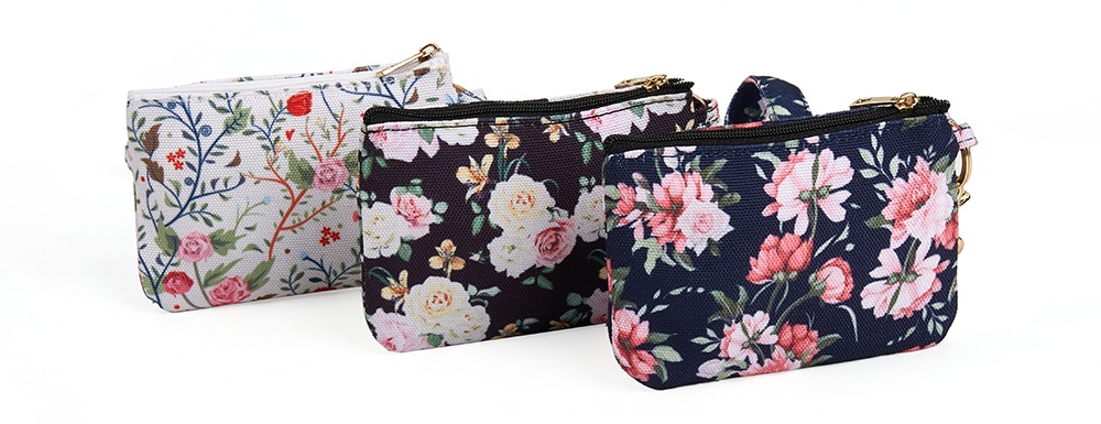flat small zipper coin purse with lanyard