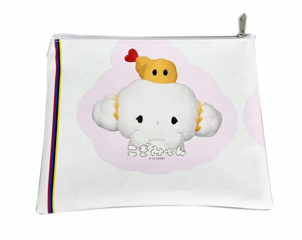 PU waterproof document bag for pencils with zip up pencil pouch