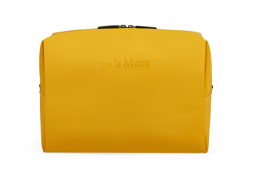 yellow faux leather large makeup bag