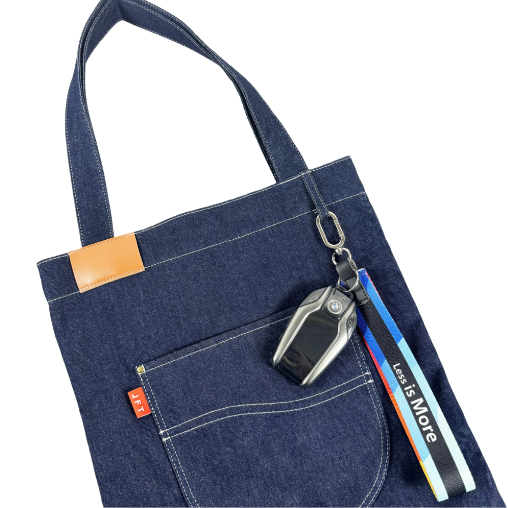 Narrow leather keychain strap