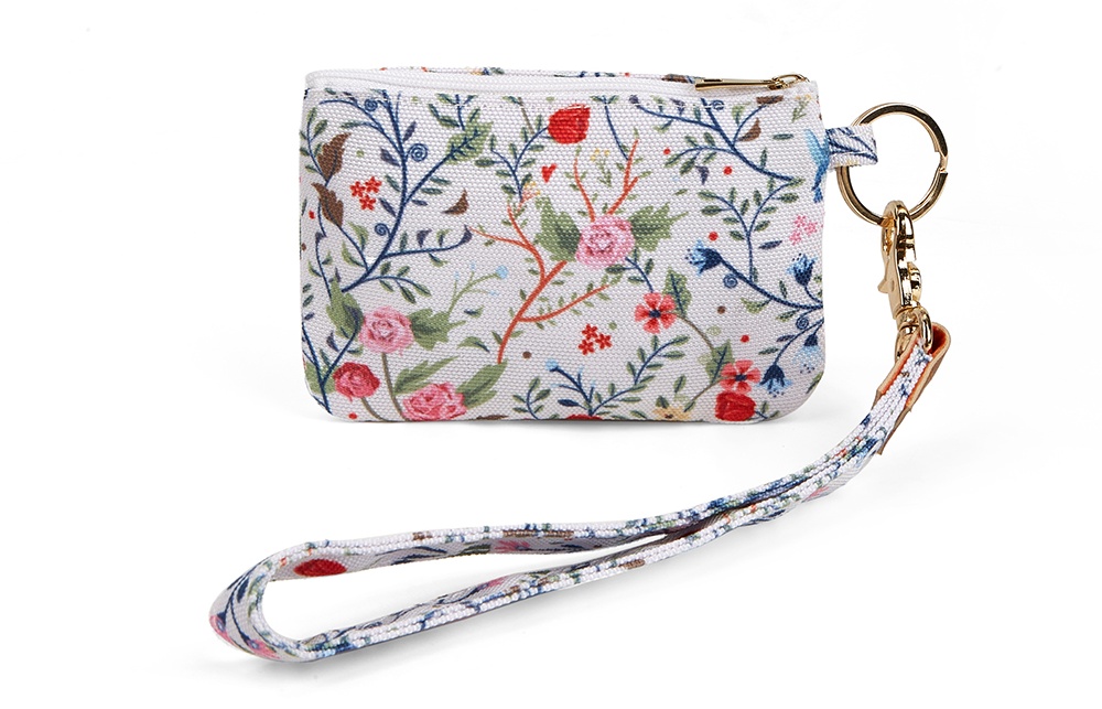 flat small zipper coin purse with lanyard