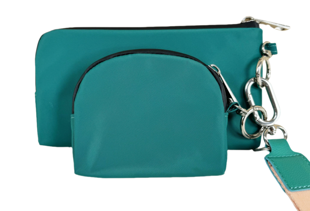phone bag and coin bag keychain​ dual bag, with customized wristlet keychain​