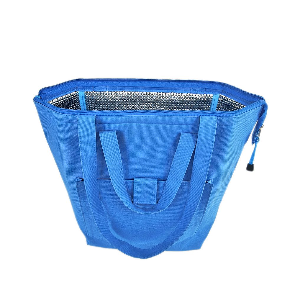 a tote with insulated compartment with handle,high quality carrying cooler bags! fresh produce cooler bag manufacture made in china.