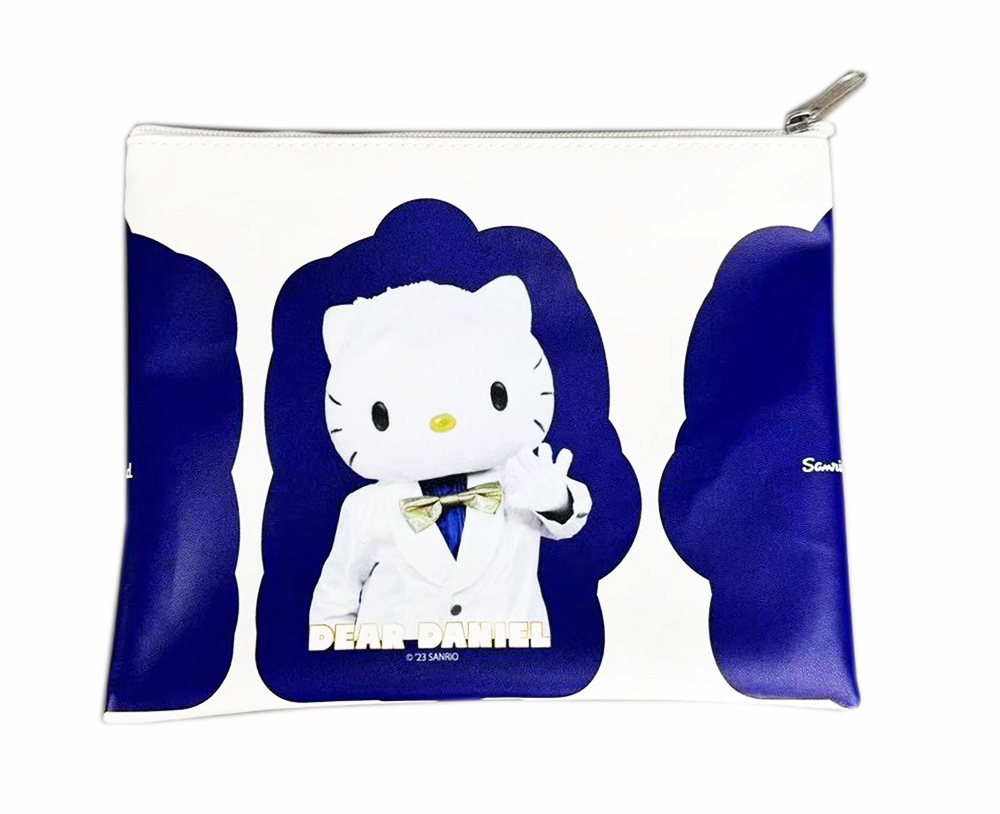 PU waterproof document bag for pencils with zip up pencil pouch