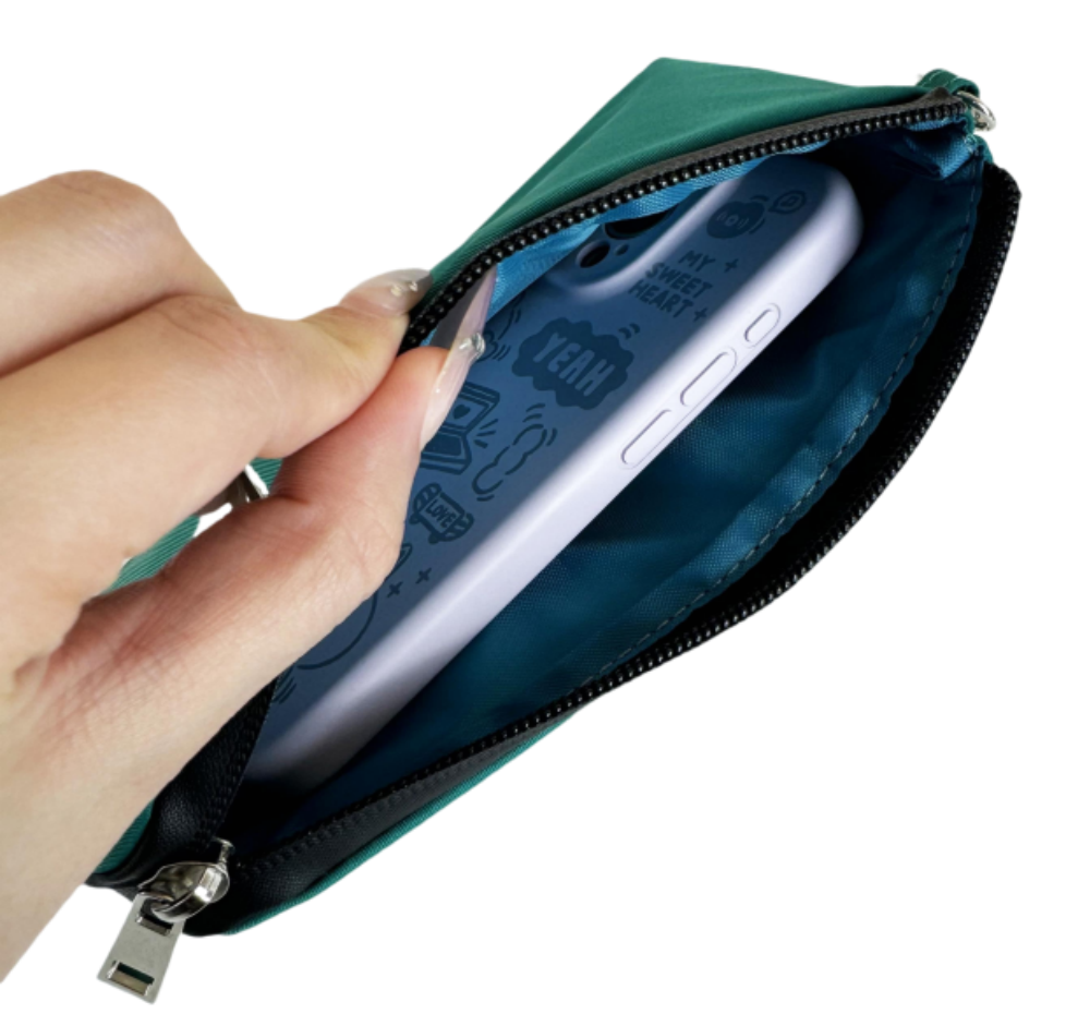 phone bag and coin bag keychain​ dual bag, with customized wristlet keychain​