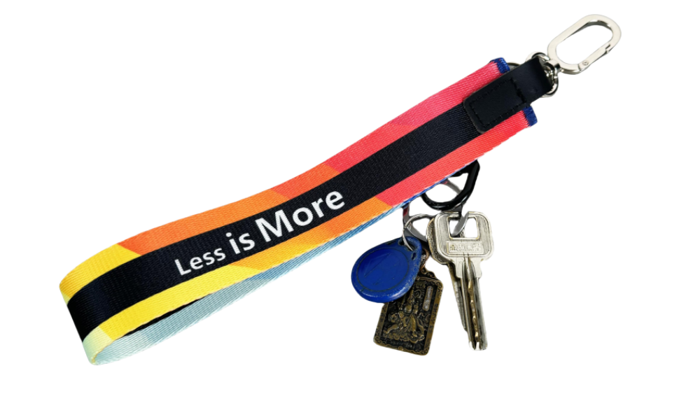 Narrow leather keychain strap