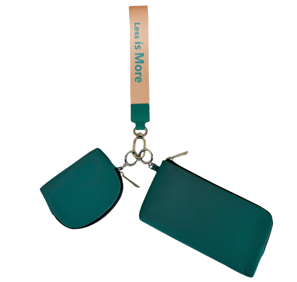 phone bag and coin bag keychain​ dual bag, with customized wristlet keychain​