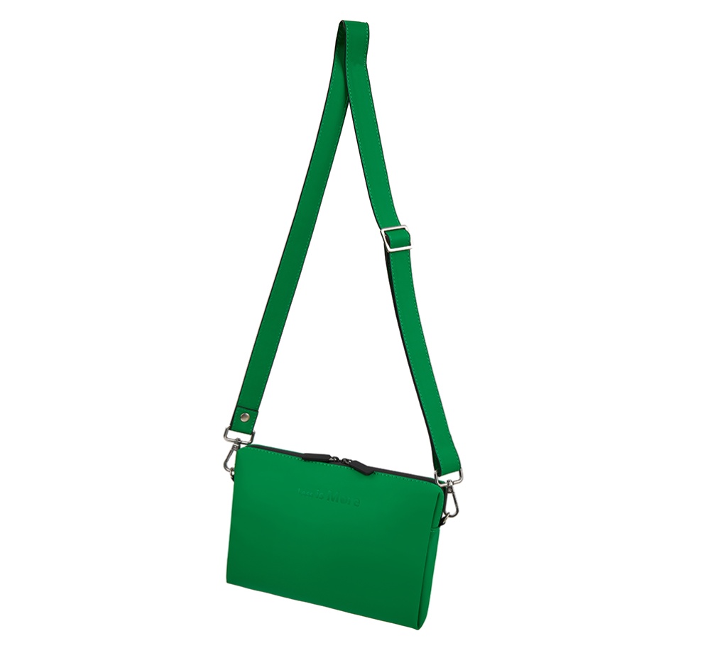 green crossbody zipper purse