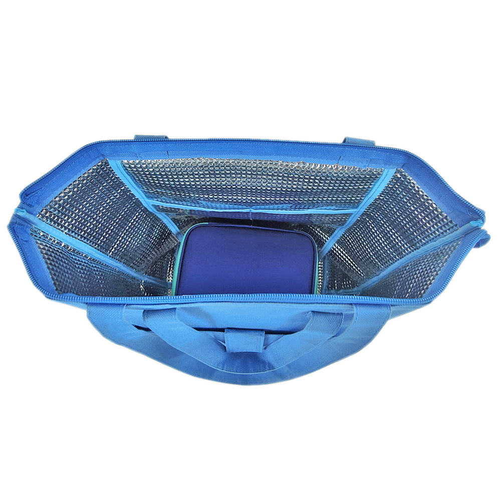 a tote with insulated compartment with handle,high quality carrying cooler bags! fresh produce cooler bag manufacture made in china.