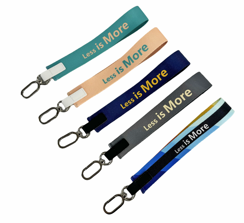 Narrow leather keychain strap