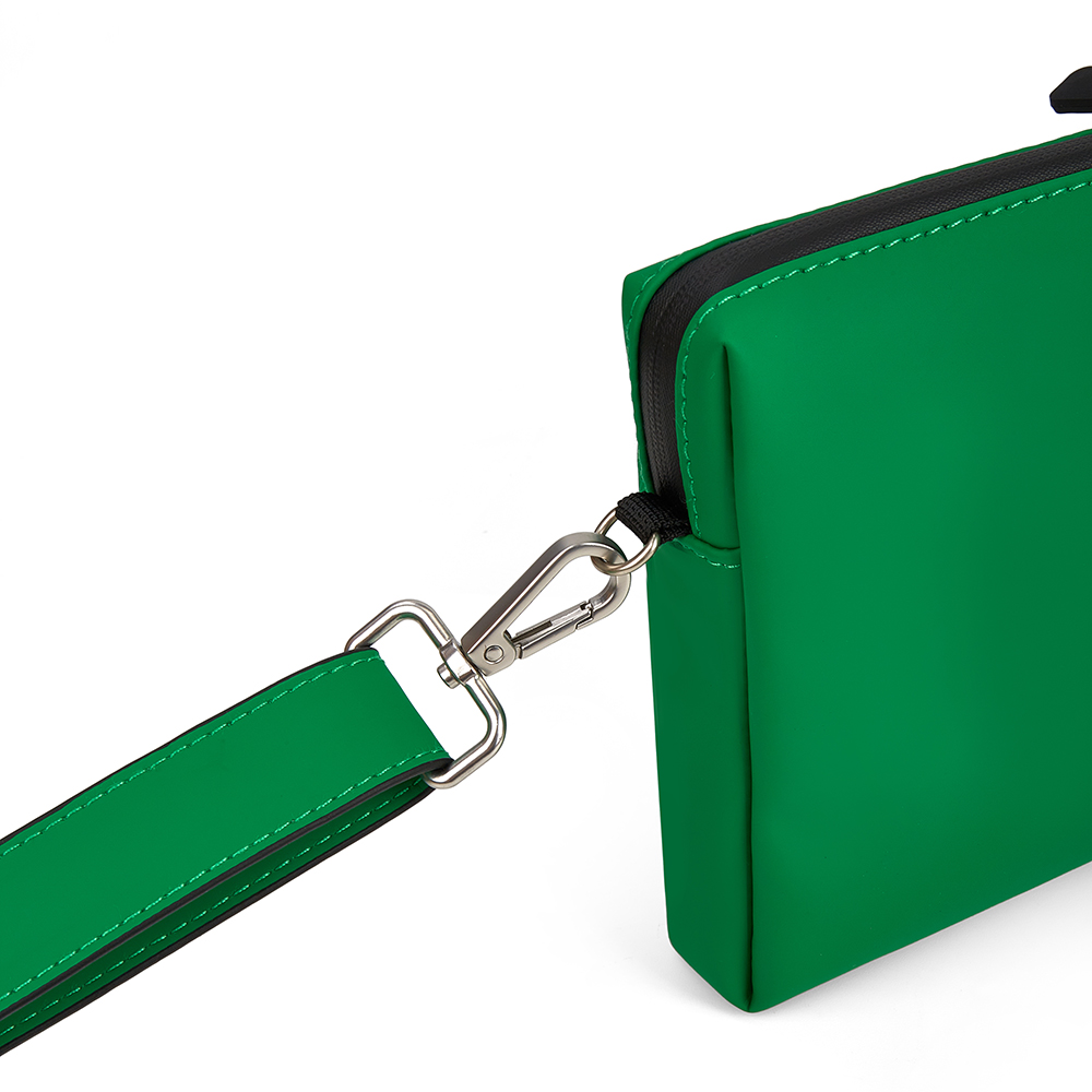 green crossbody zipper purse