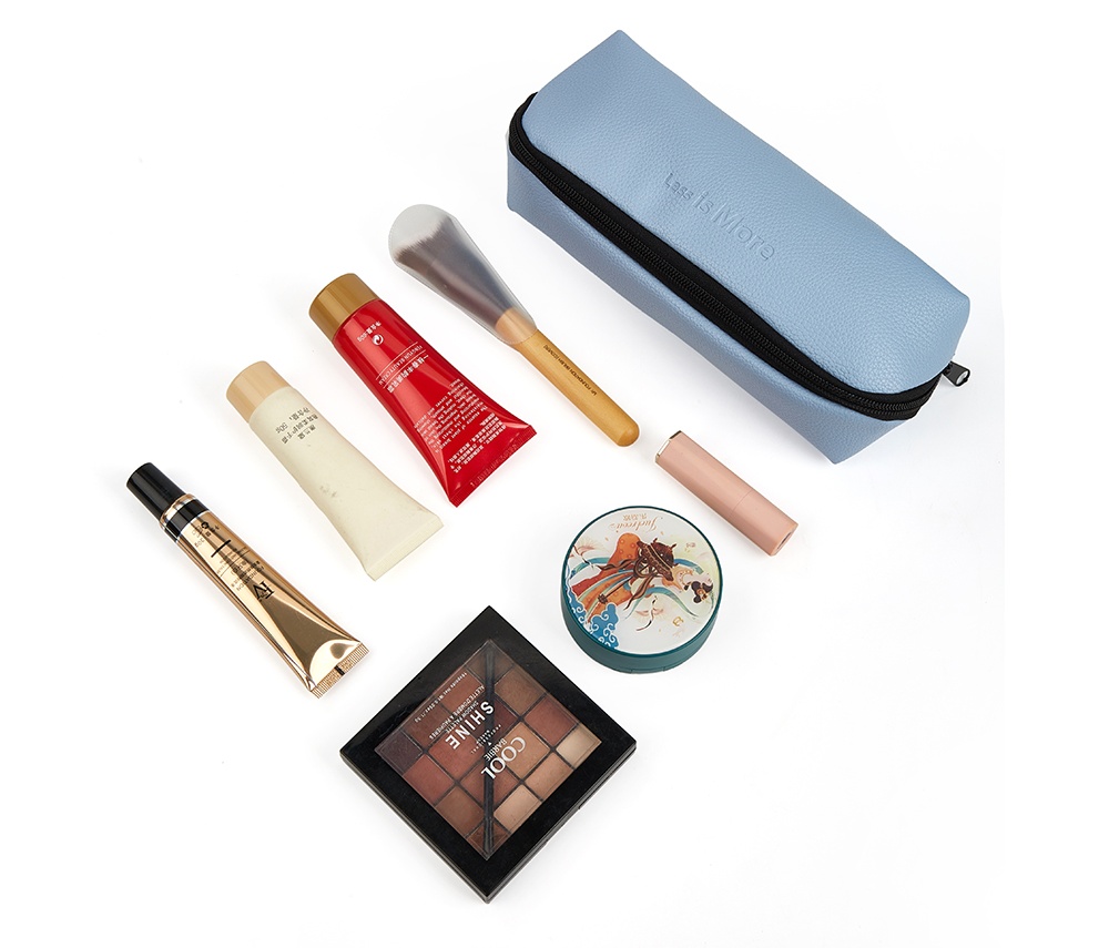 boxy zipper cosmetic travel bag