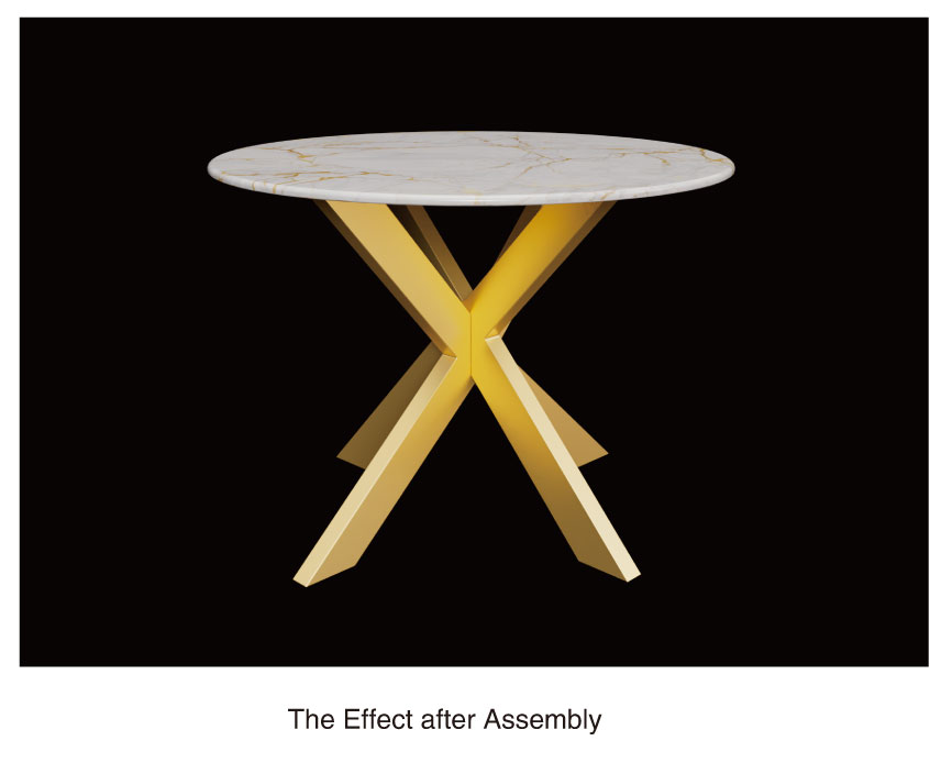 Flat-pack metal table frame for easy assembly