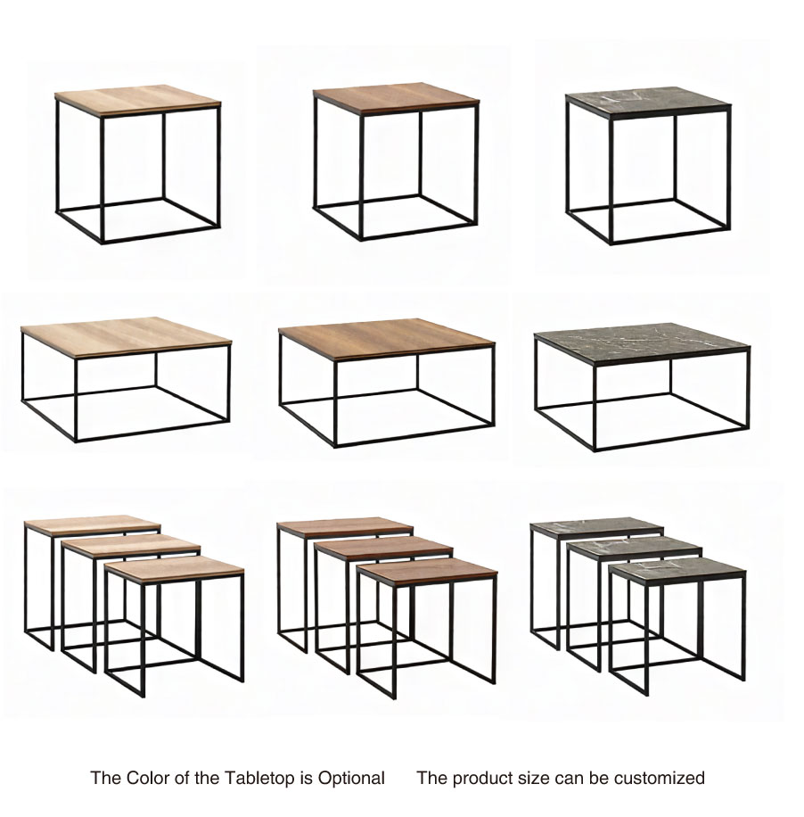 Modern square steel table legs for dining or coffee table