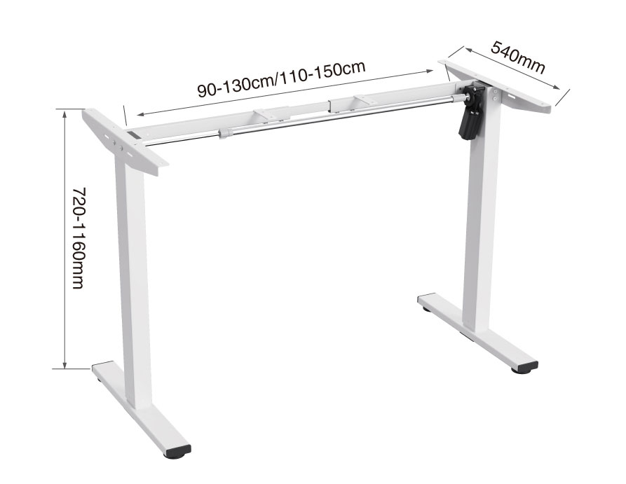 Height adjustable desk base