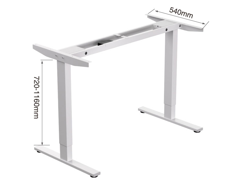 Adjustable standing desk workstation frame